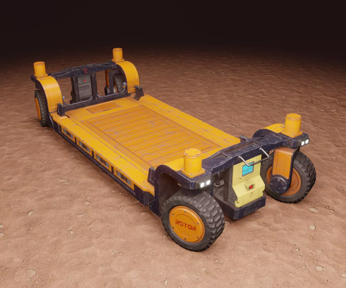 Sci-Fi Mining Transport Drone Low-poly 3D model_0