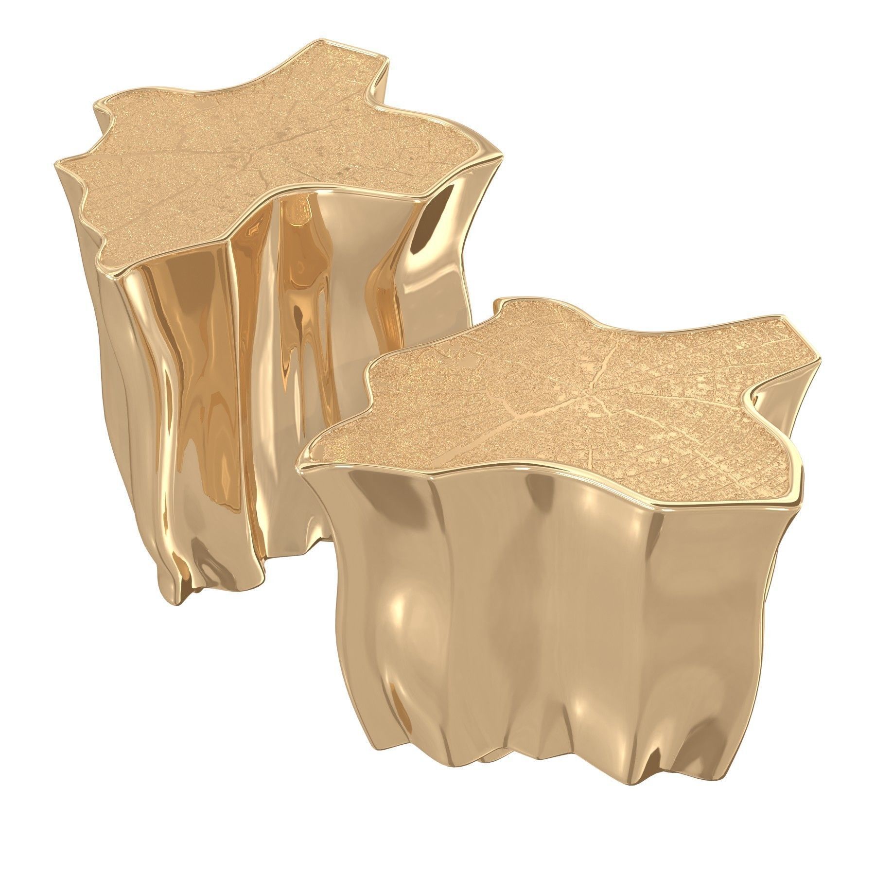 Pacific Compagnie SIDE TABLE HEAVEN GOLD LOW CERAMIC 3D model_2