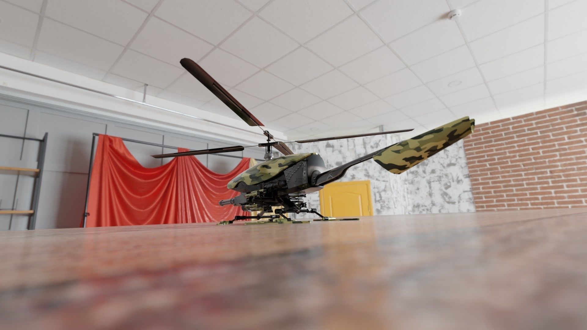 BotCopter Low-poly 3D model_11