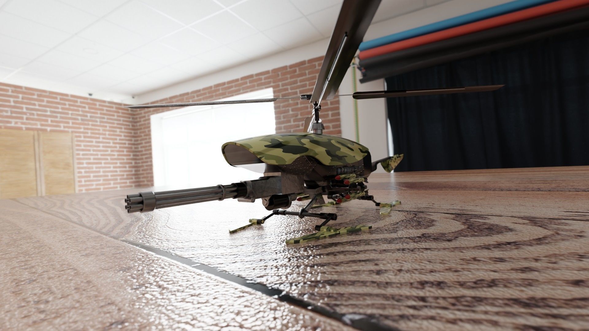 BotCopter Low-poly 3D model_10