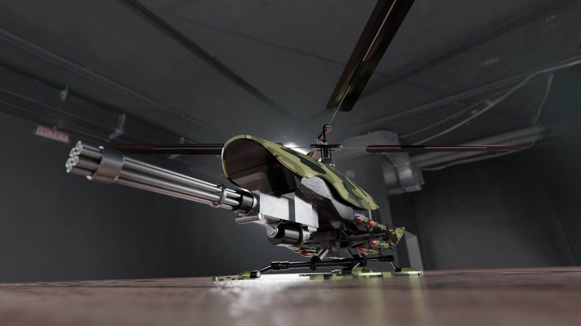 BotCopter Low-poly 3D model_12