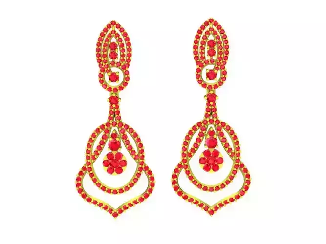 5829 luxury diamond earrings 3D print model