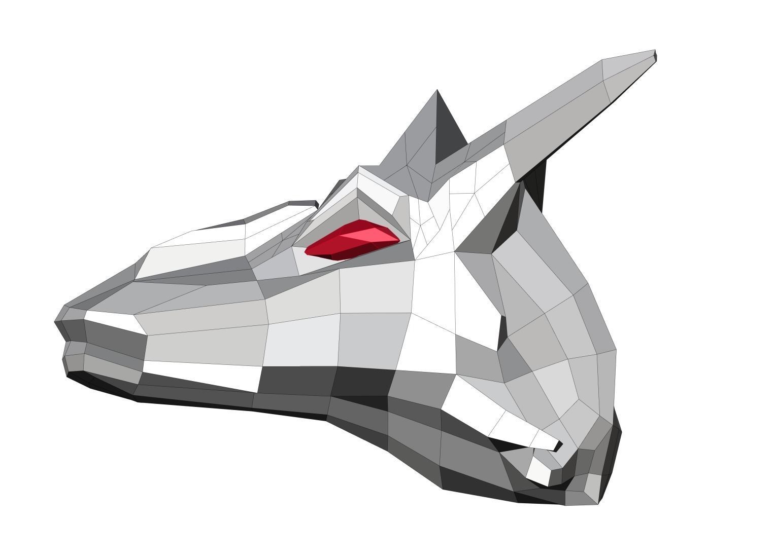 Low Poly Dragon Head 3D Model 3D print model_2
