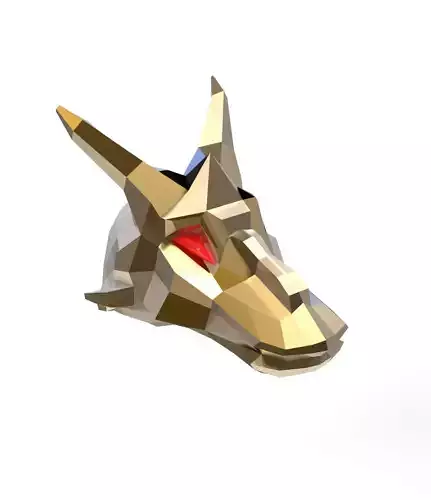 Low Poly Dragon Head 3D Model