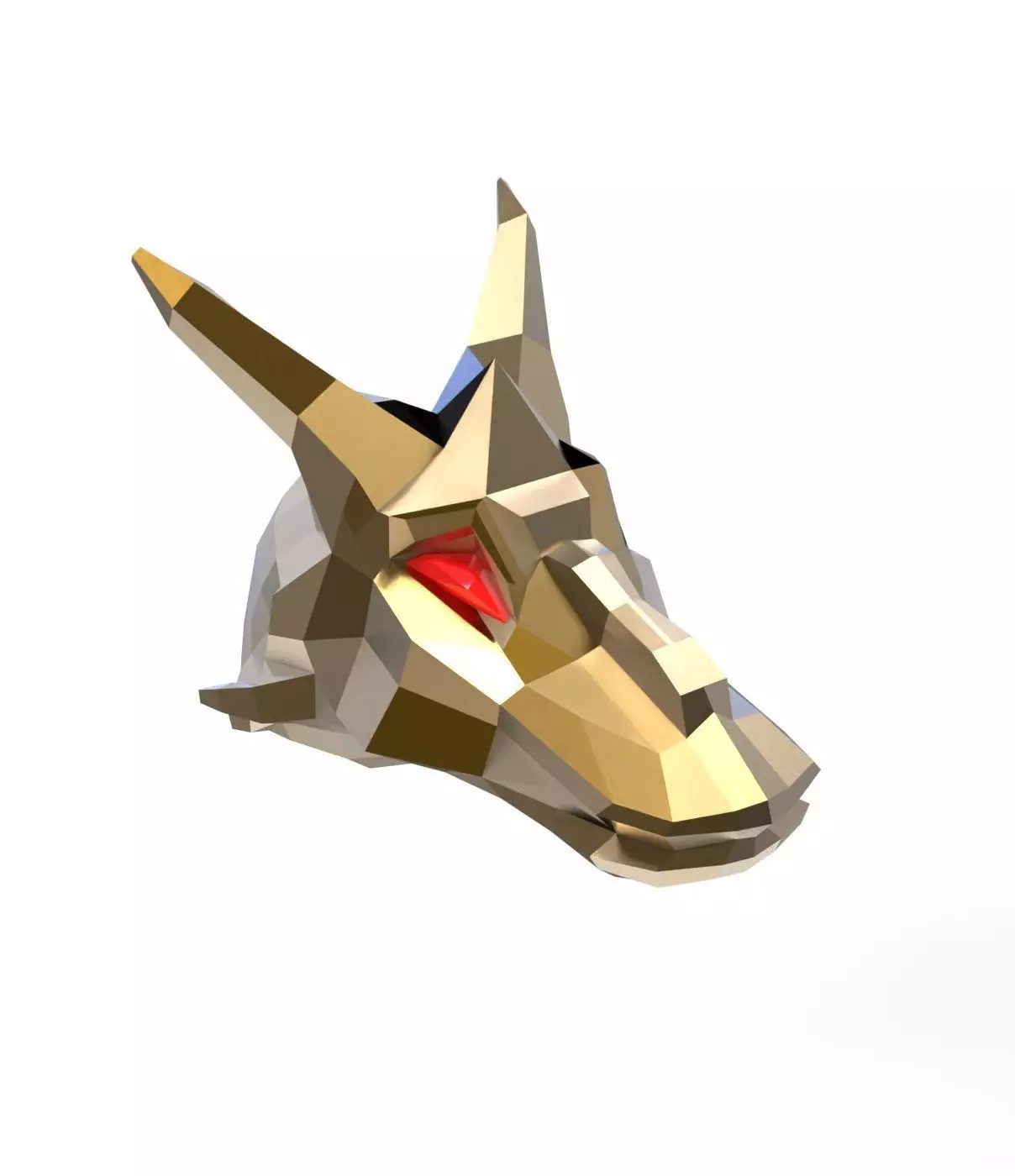 Low Poly Dragon Head 3D Model 3D print model_0