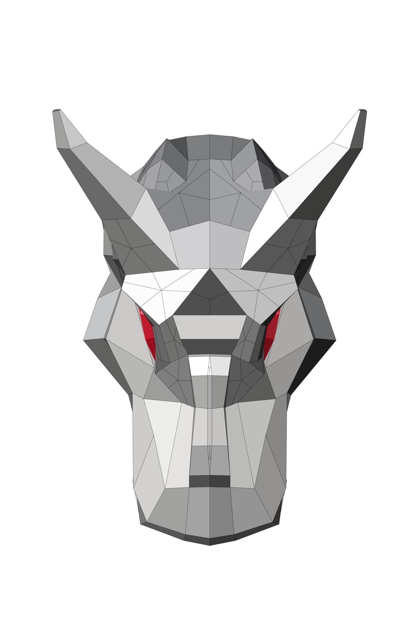 Low Poly Dragon Head 3D Model 3D print model_4