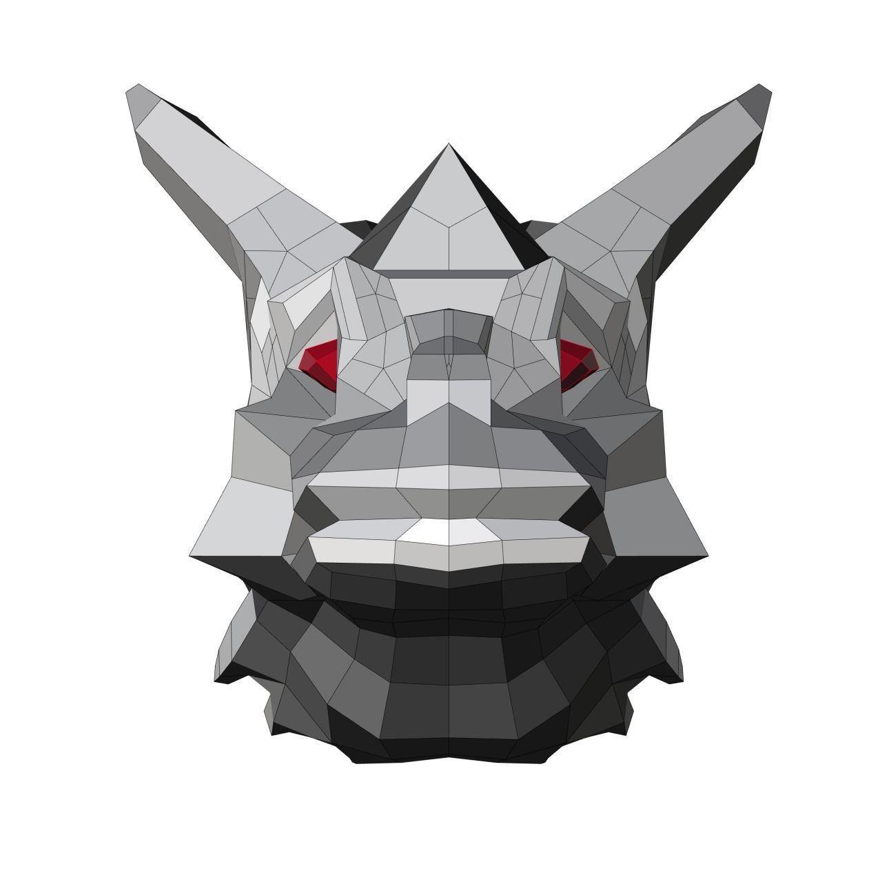 Low Poly Dragon Head 3D Model 3D print model_1