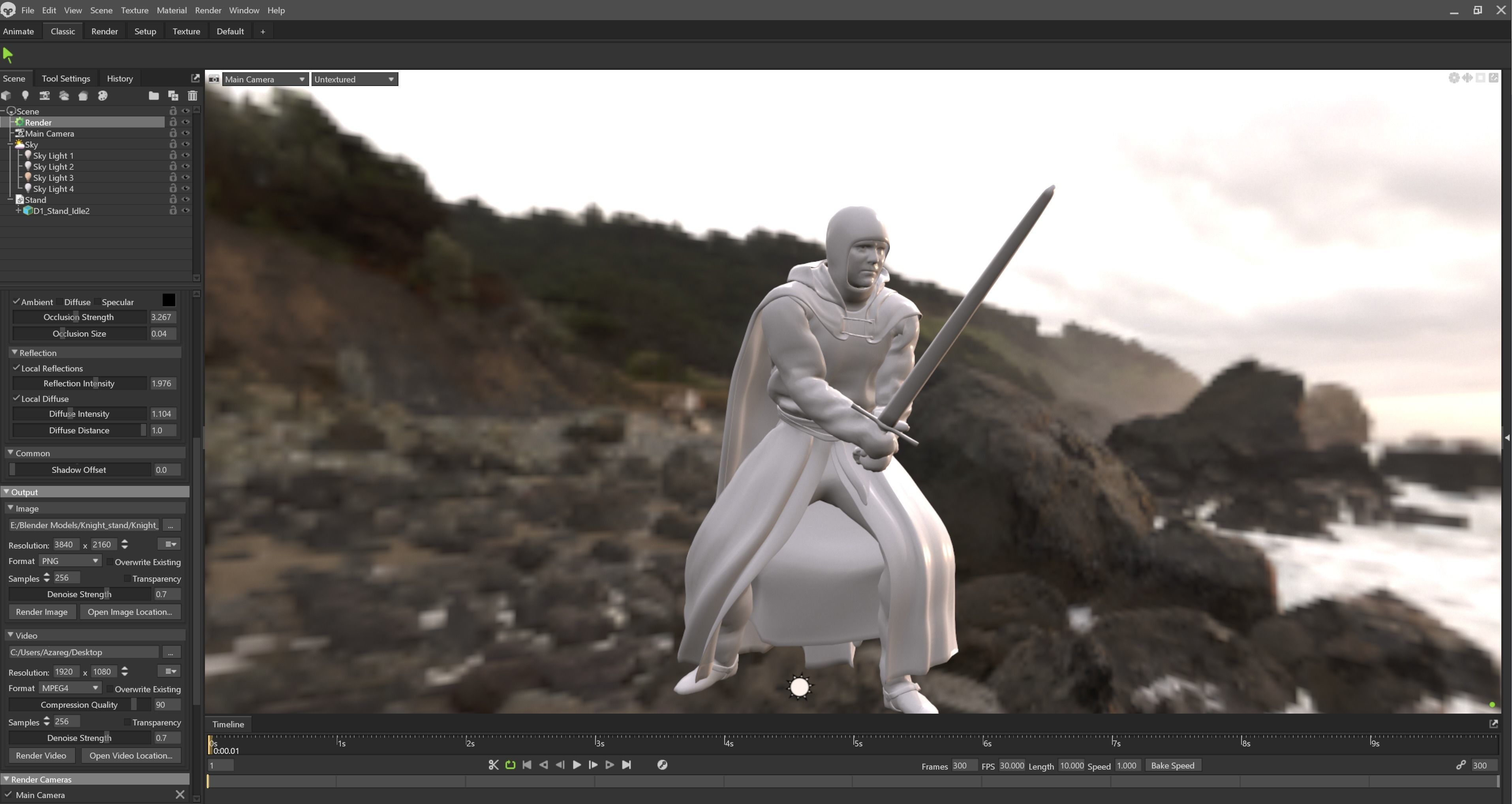 Sentinel of the Steel The Sword-Wielding Knight Low-poly 3D model_5