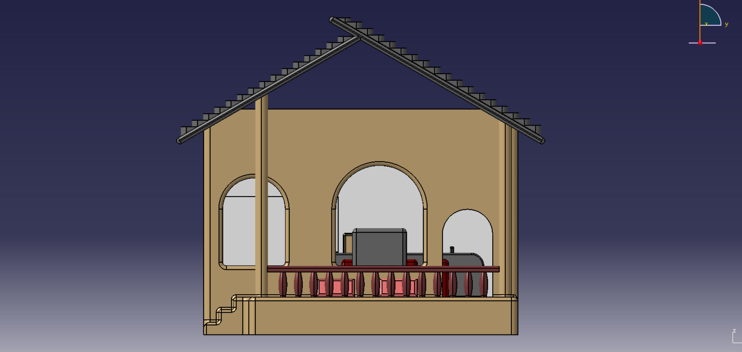 Villa house ready to print 3D print model_3