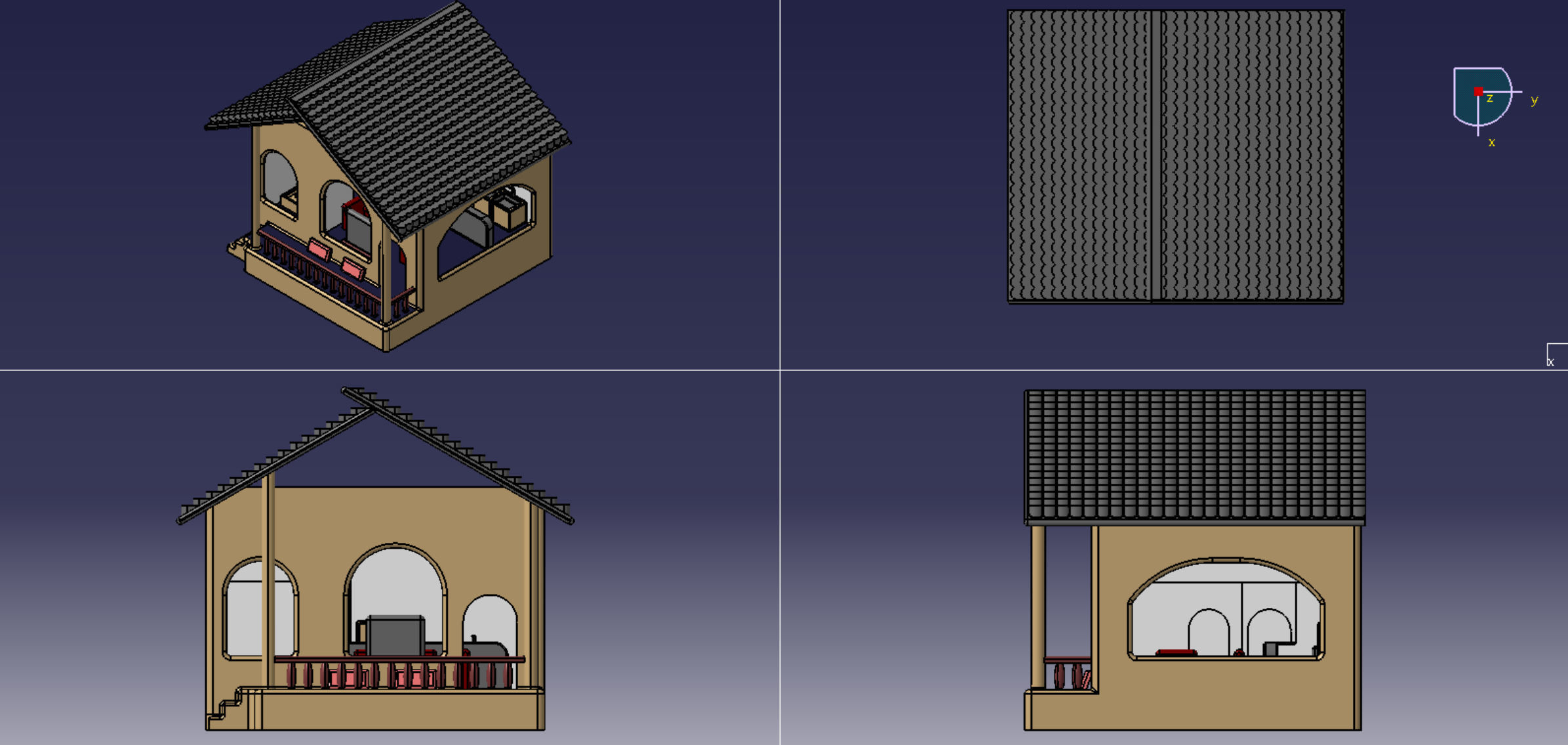 Villa house ready to print 3D print model_1