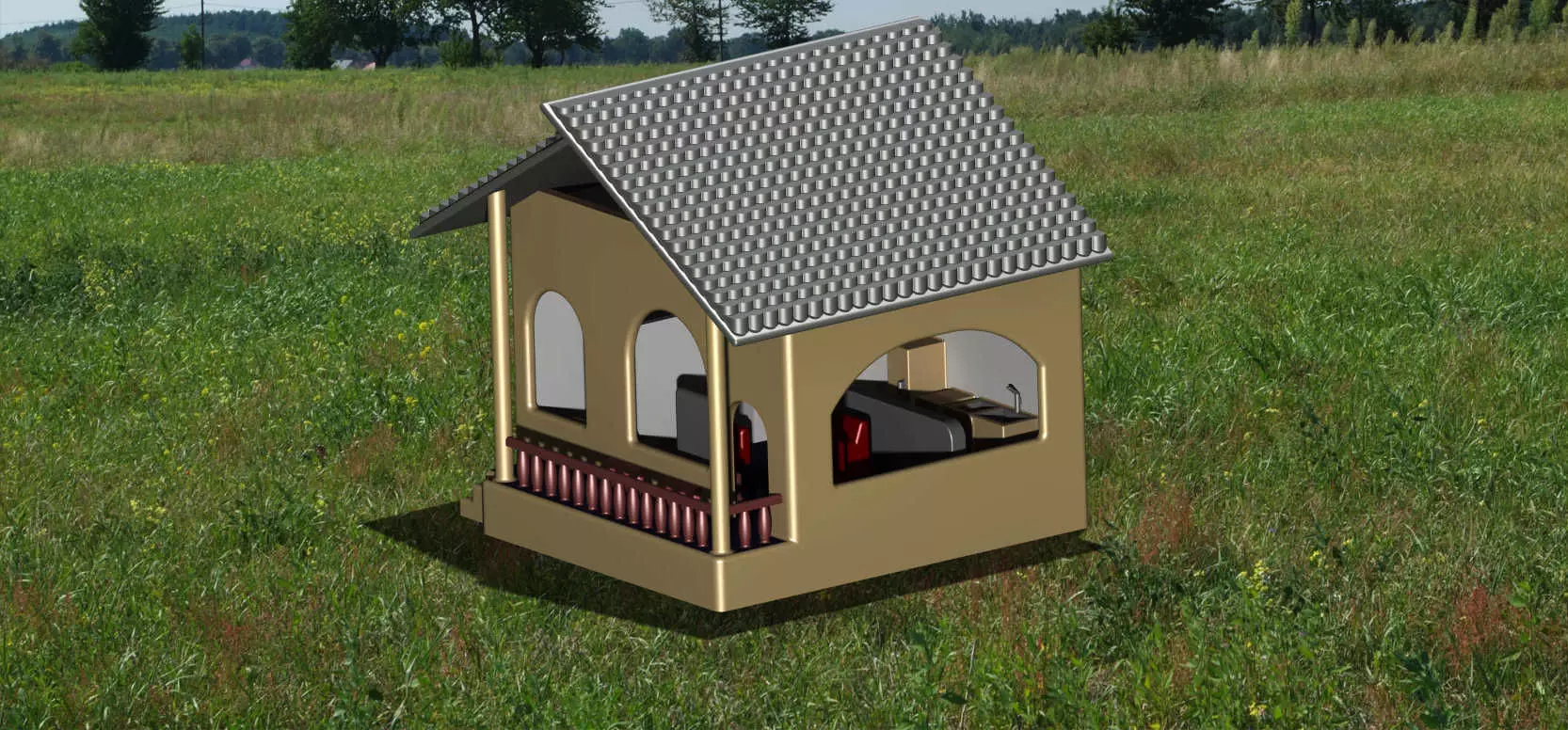 Villa house ready to print 3D print model_0