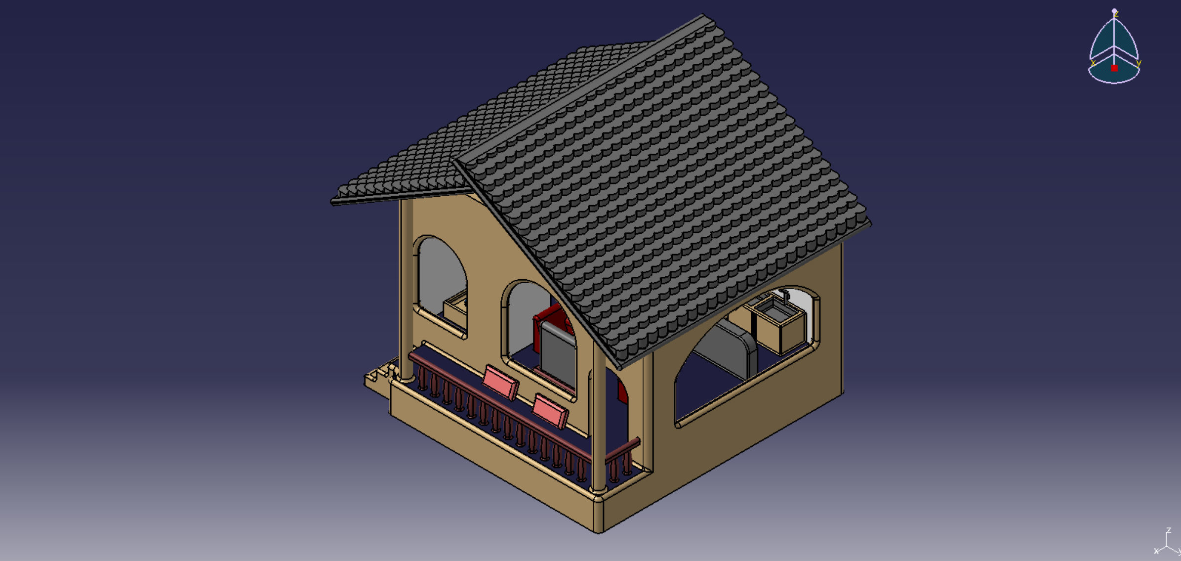 Villa house ready to print 3D print model_2