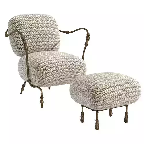 Mattia Bonetti Chaise Congo ottoman lounge chair