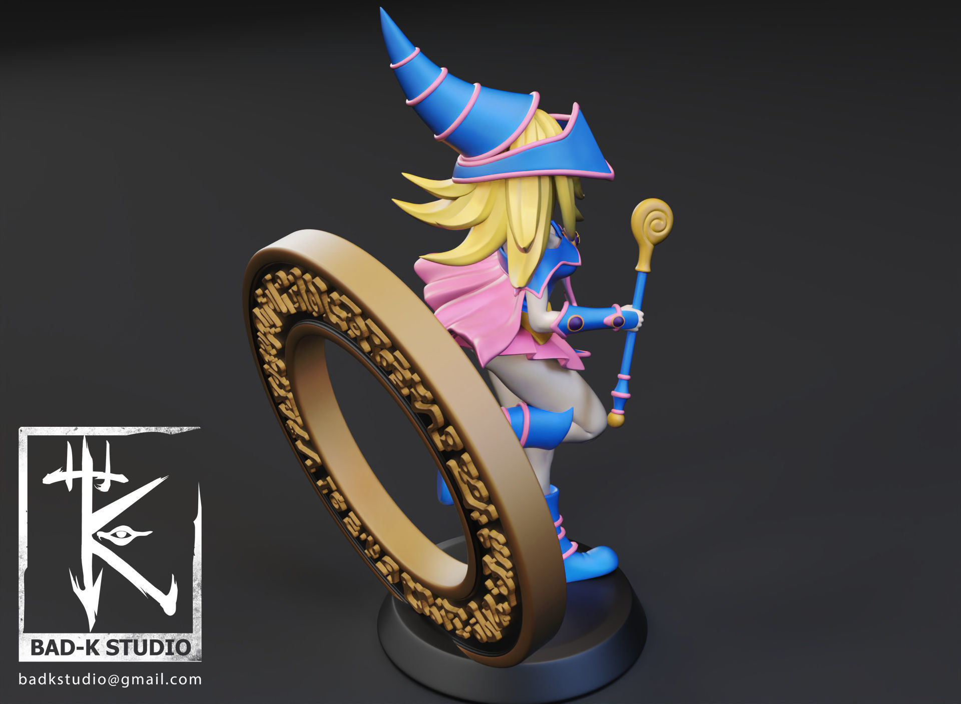 Dark Magician Girl Yugioh 3D Printing model 3D print model_5