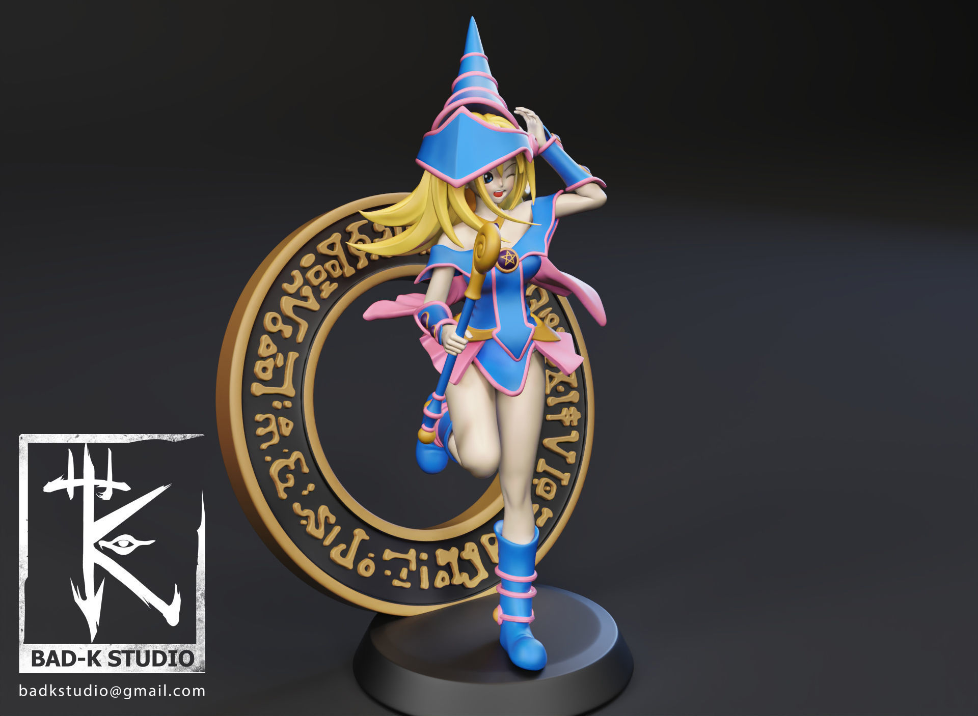 Dark Magician Girl Yugioh 3D Printing model 3D print model_7