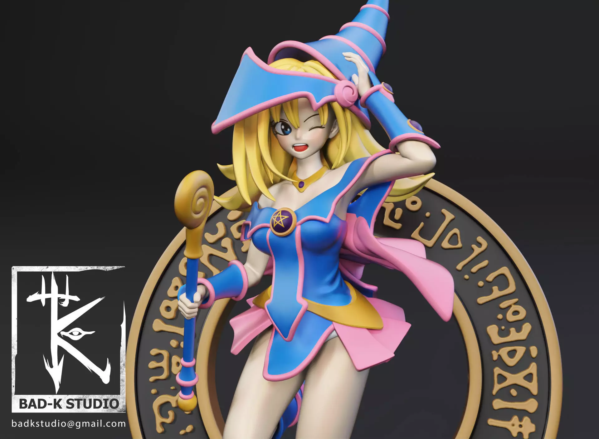 Dark Magician Girl Yugioh 3D Printing model 3D print model_0