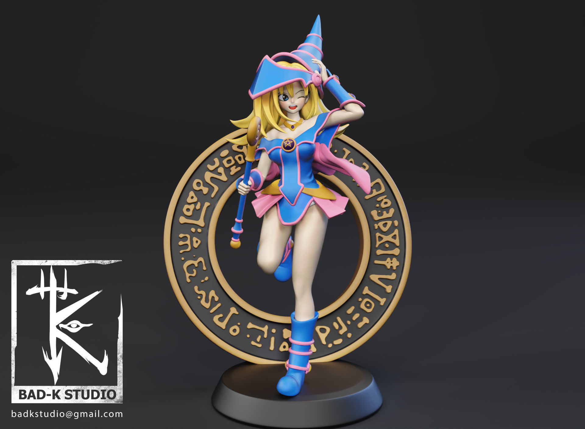 Dark Magician Girl Yugioh 3D Printing model 3D print model_1