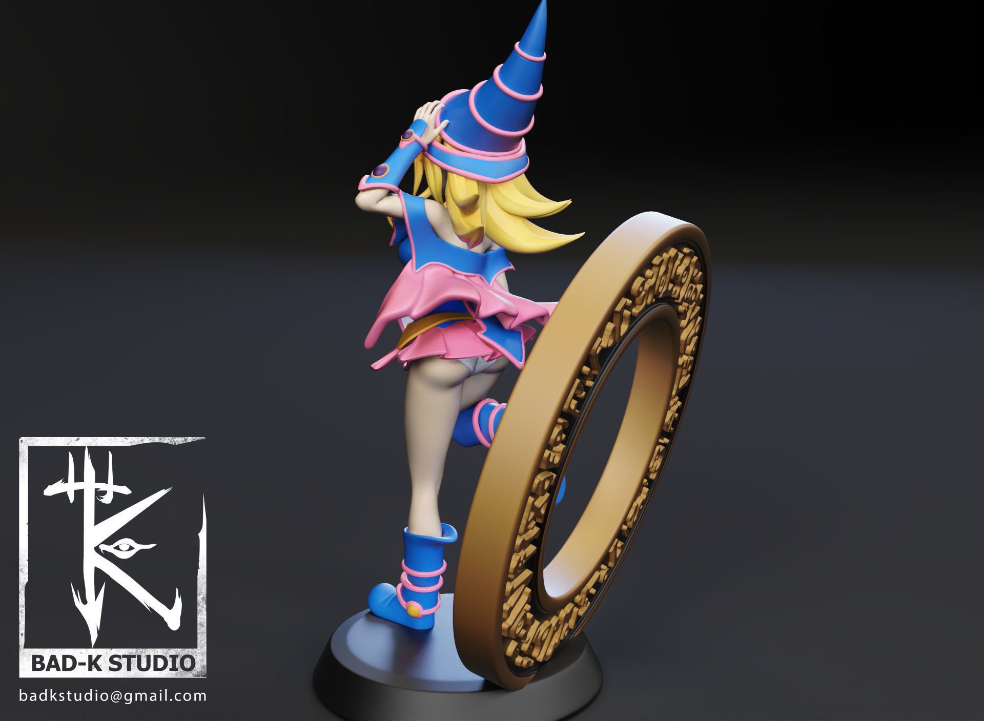 Dark Magician Girl Yugioh 3D Printing model 3D print model_3