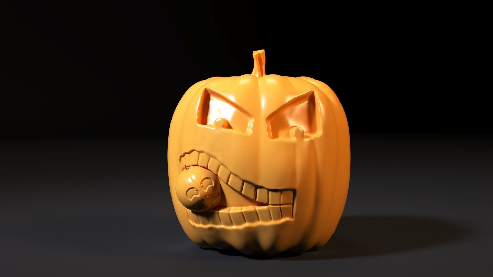Halloween pumpkin set 3D print model_3