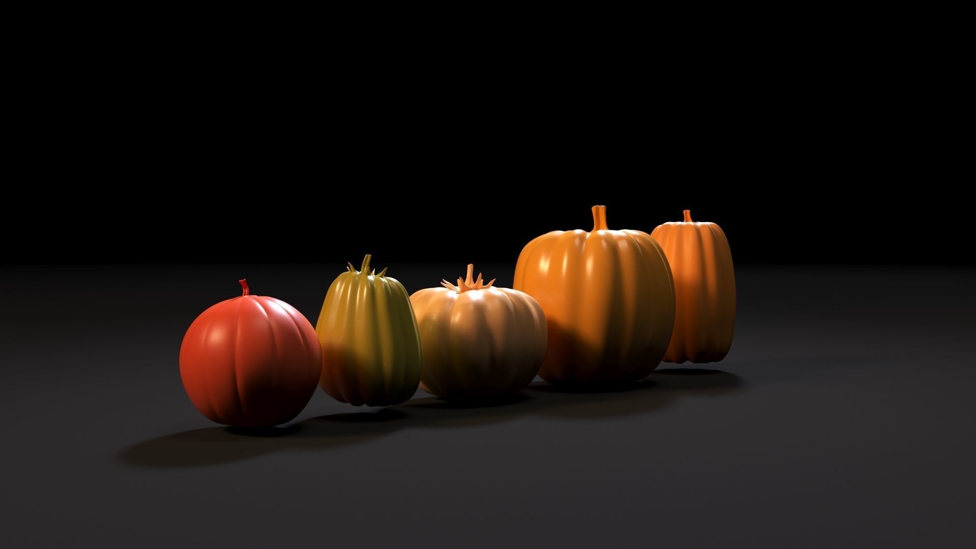 Halloween pumpkin set 3D print model_14