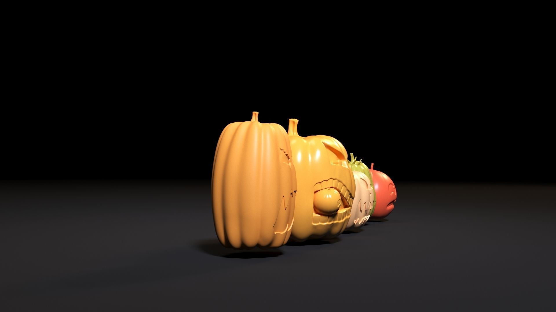 Halloween pumpkin set 3D print model_17