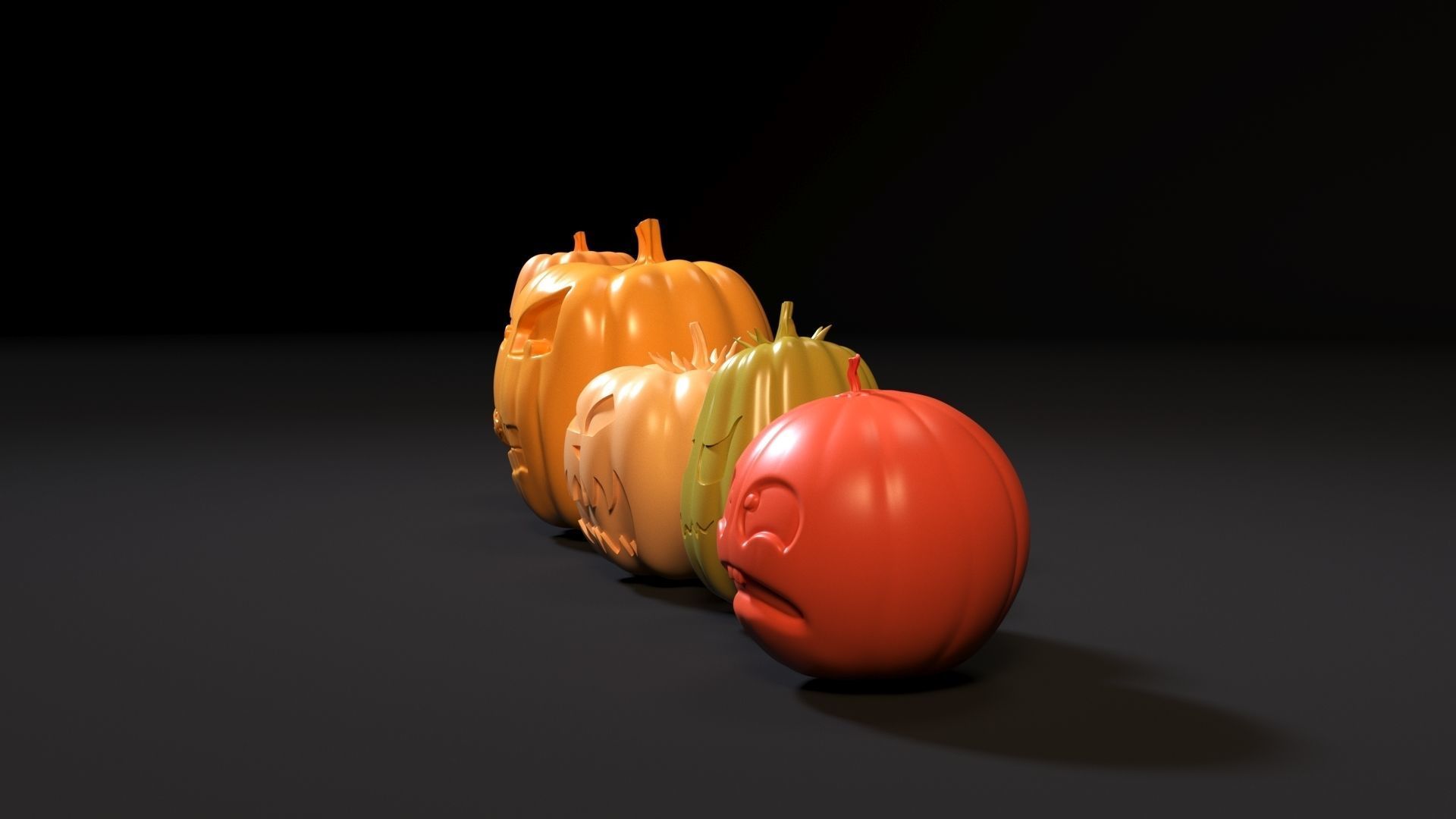 Halloween pumpkin set 3D print model_19