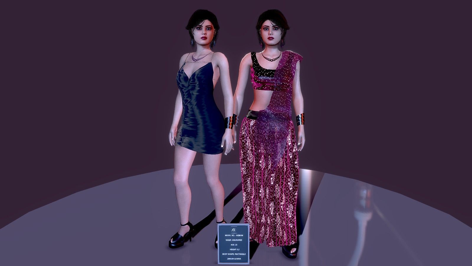 Indian Girl ANUSHREE-AX09OM Indian Female model 3D model_2