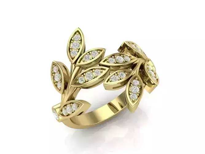 ring leaves with stones