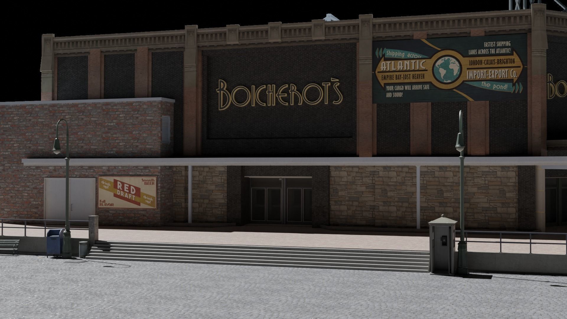 Large building Free low-poly 3D model_5