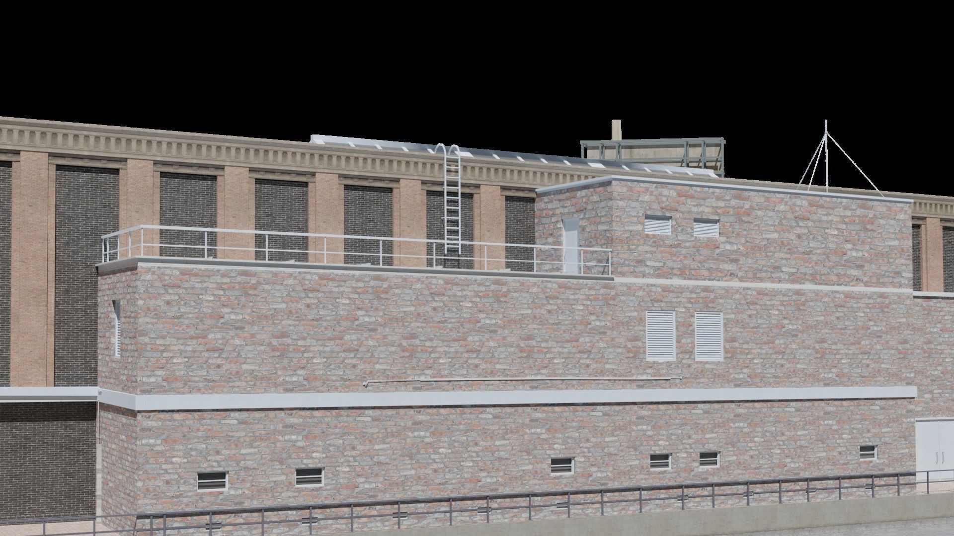 Large building Free low-poly 3D model_16