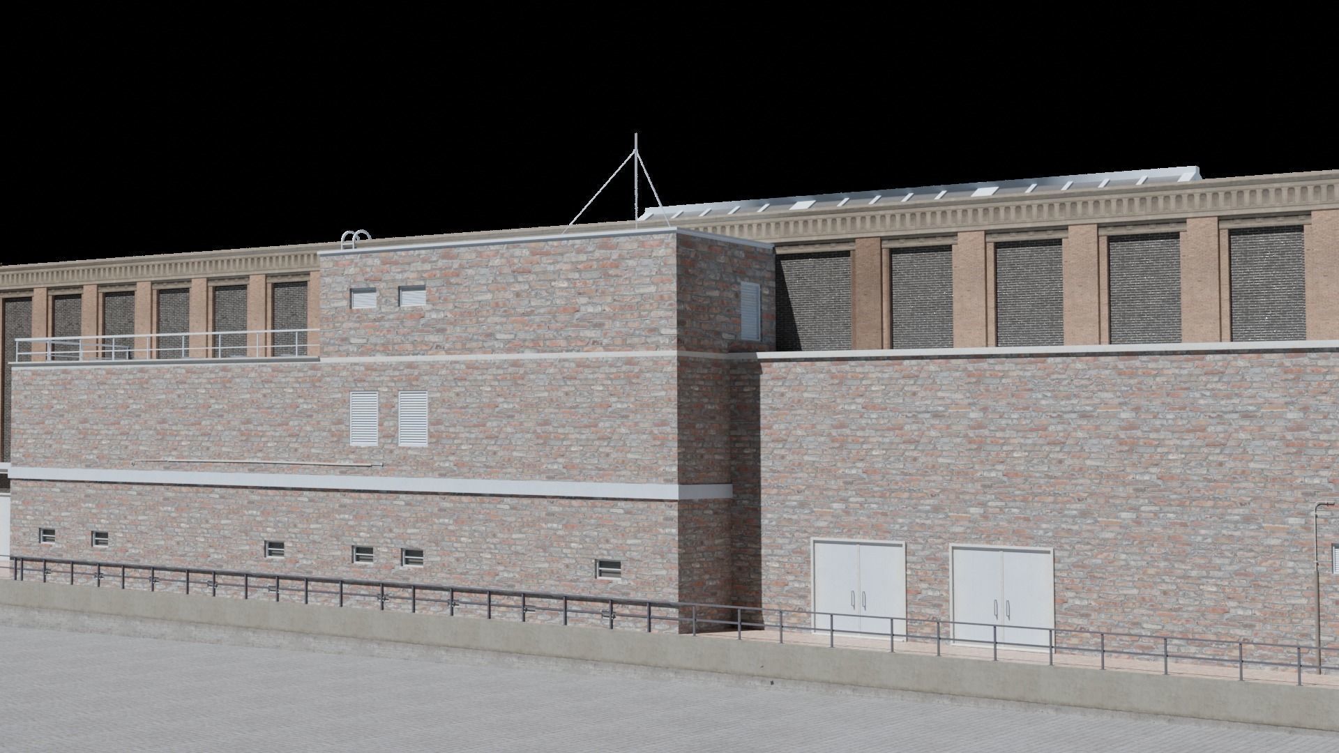 Large building Free low-poly 3D model_11