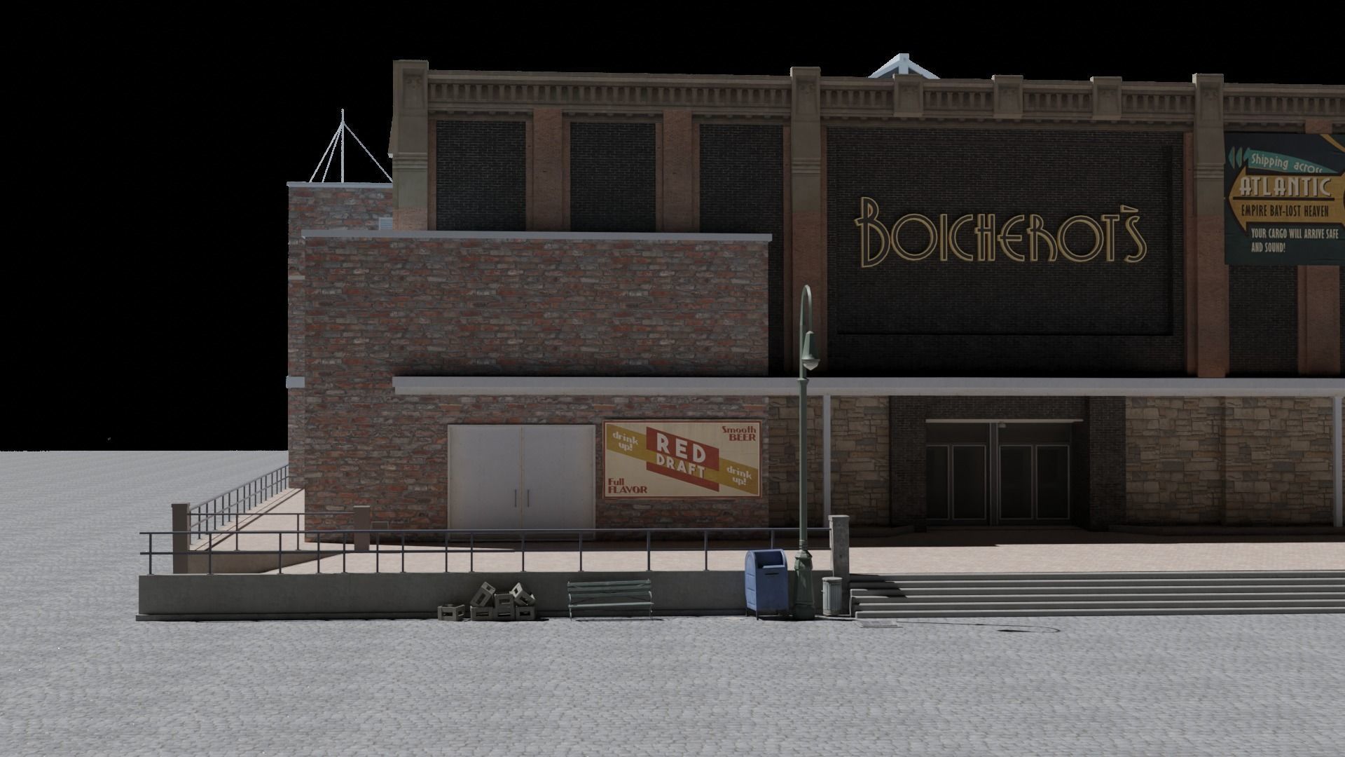 Large building Free low-poly 3D model_7