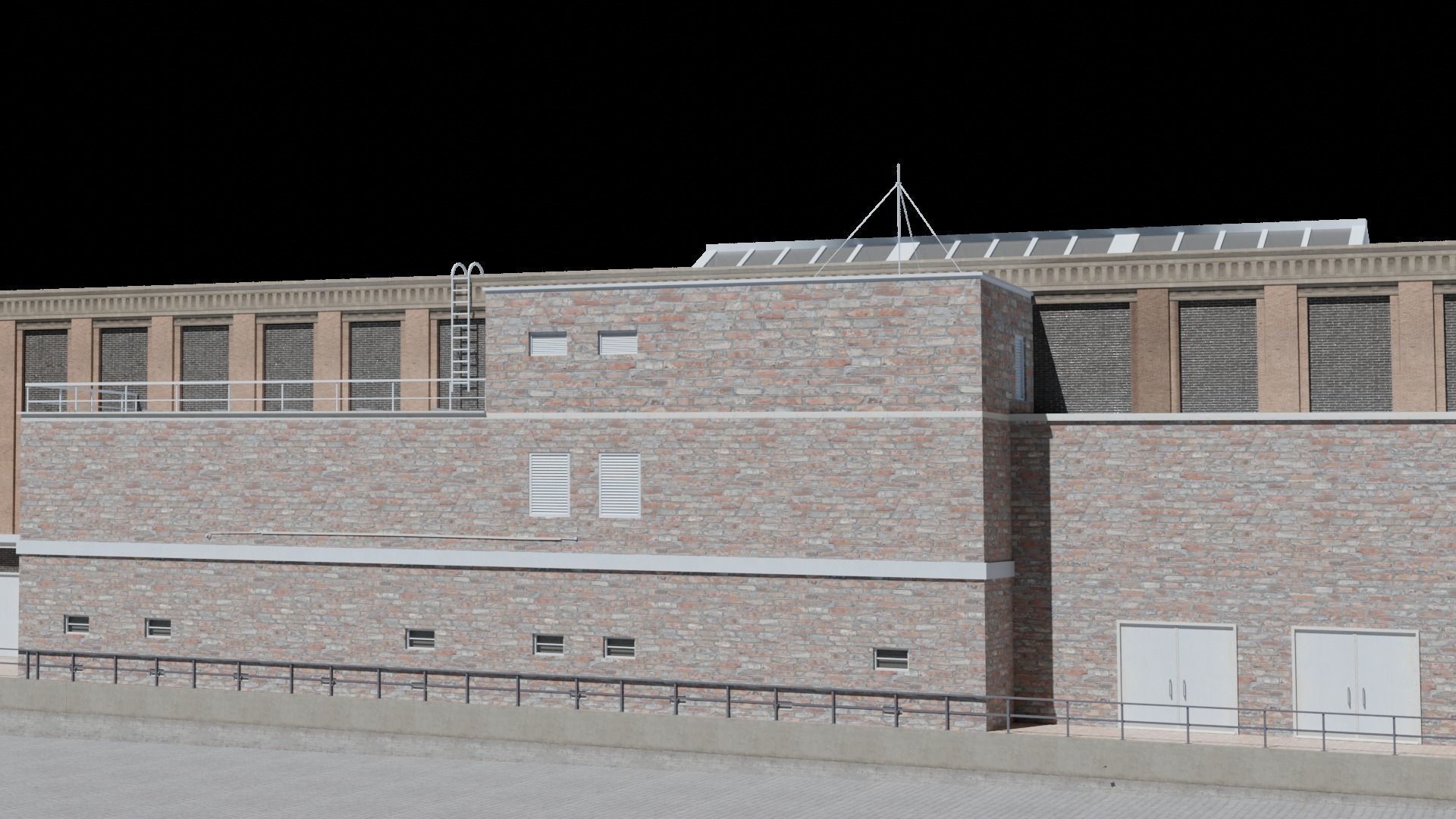 Large building Free low-poly 3D model_12