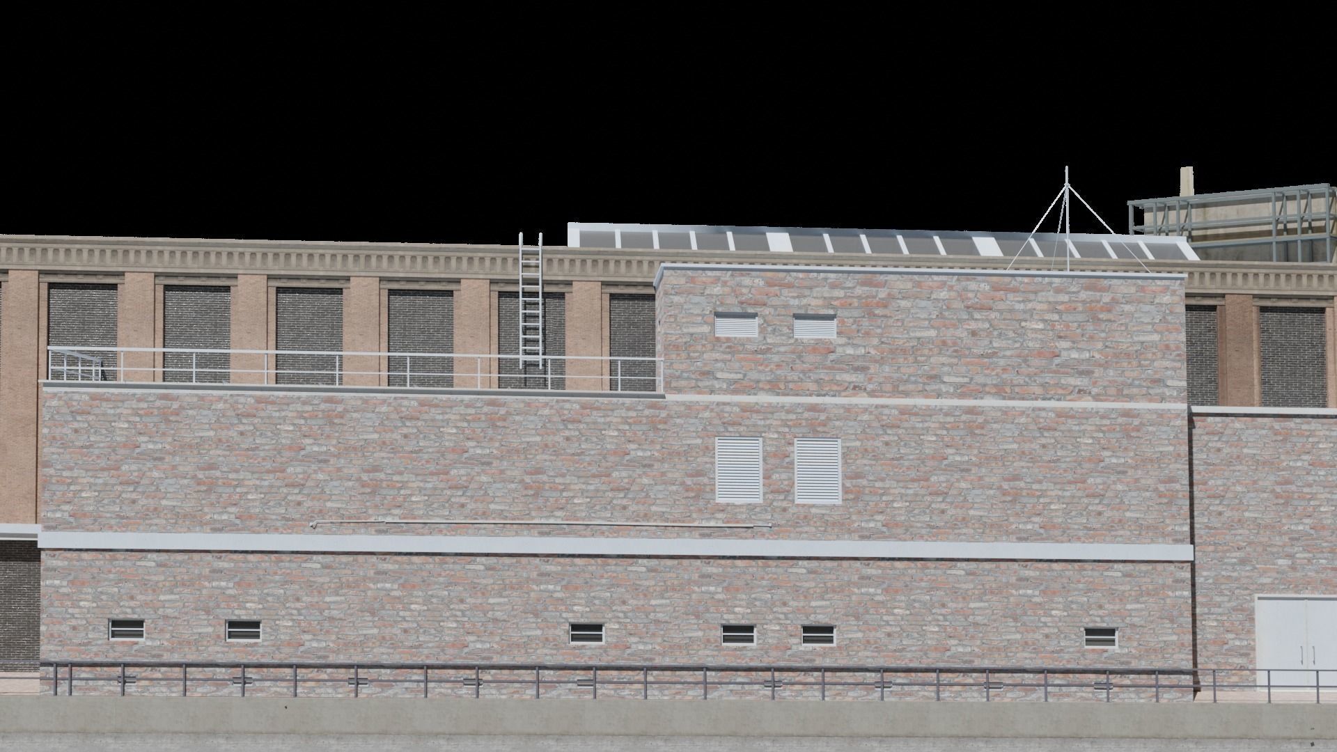 Large building Free low-poly 3D model_14