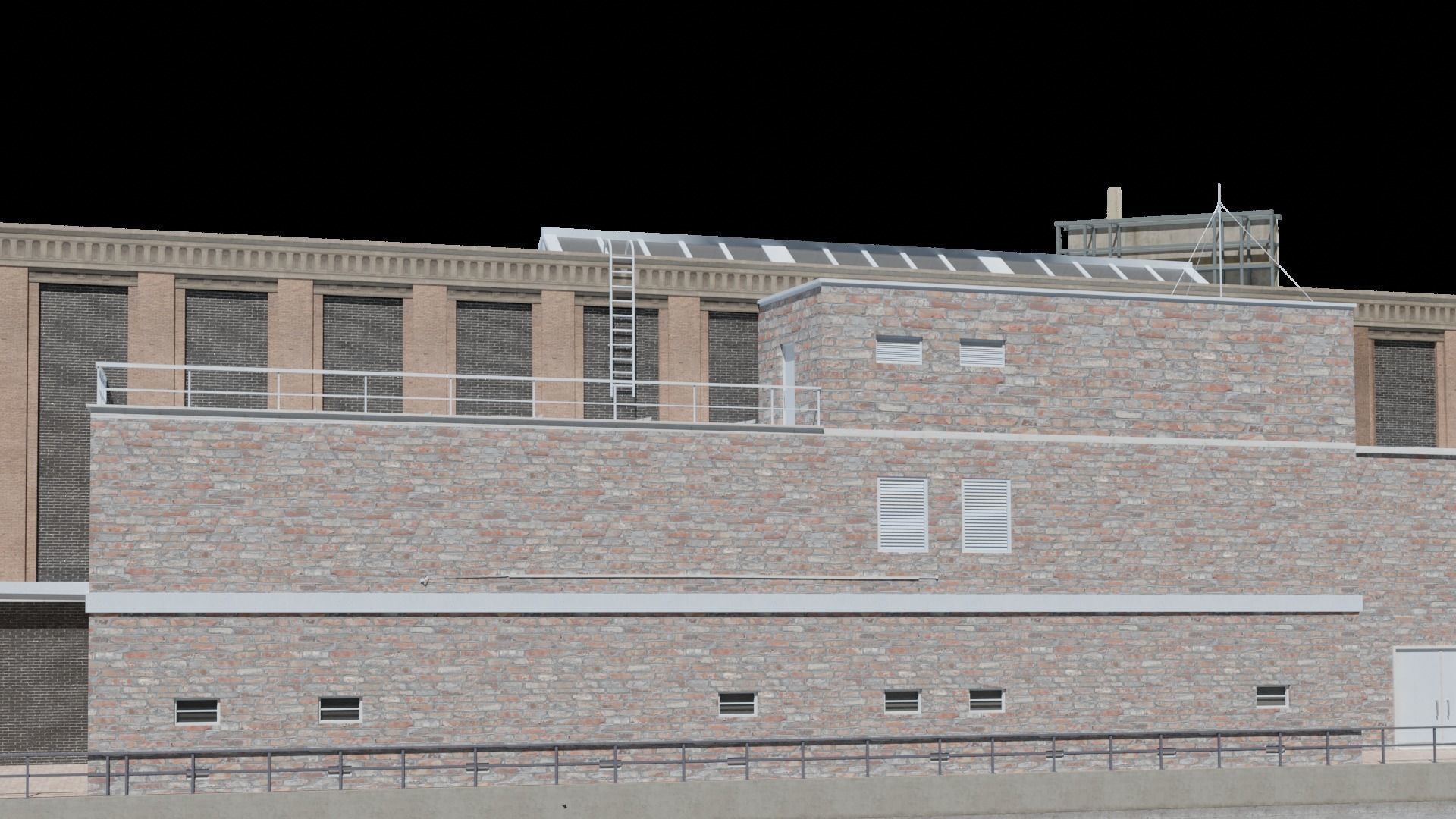 Large building Free low-poly 3D model_15