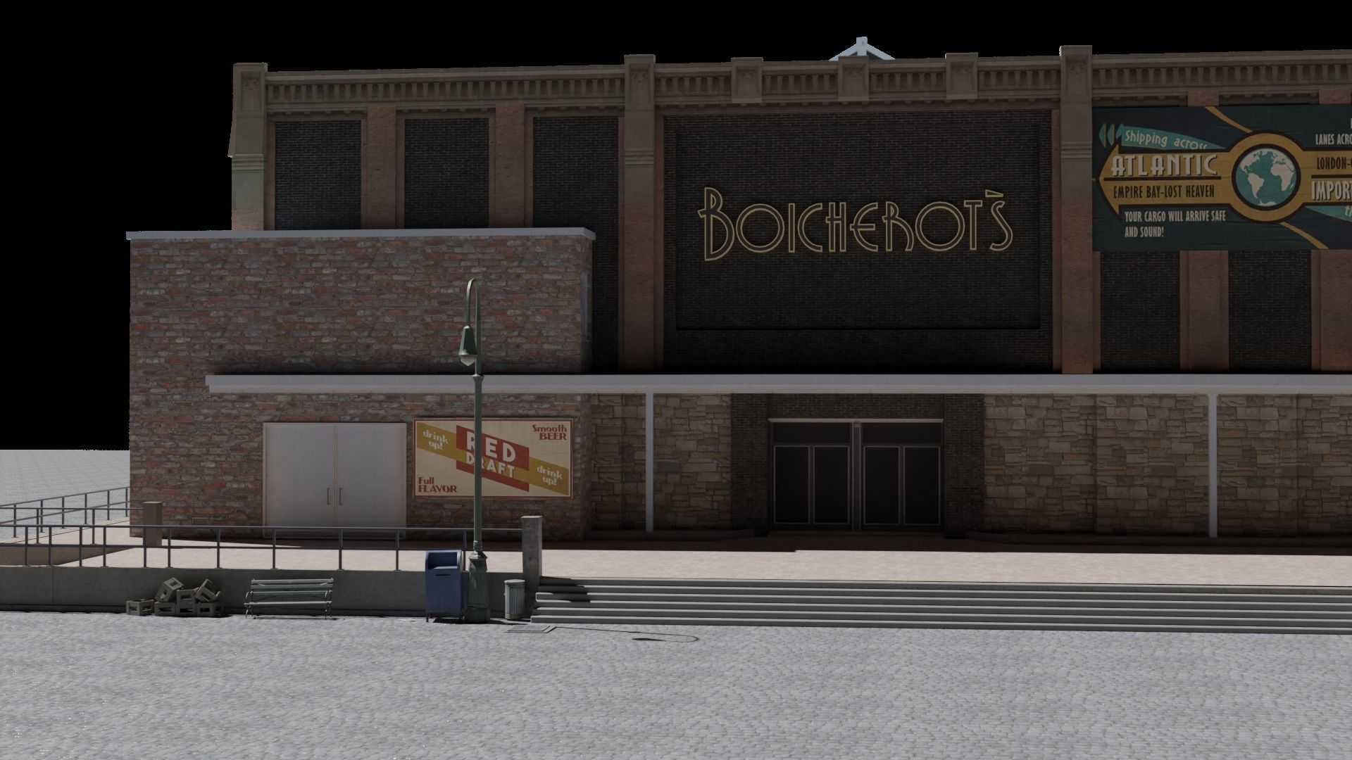 Large building Free low-poly 3D model_6