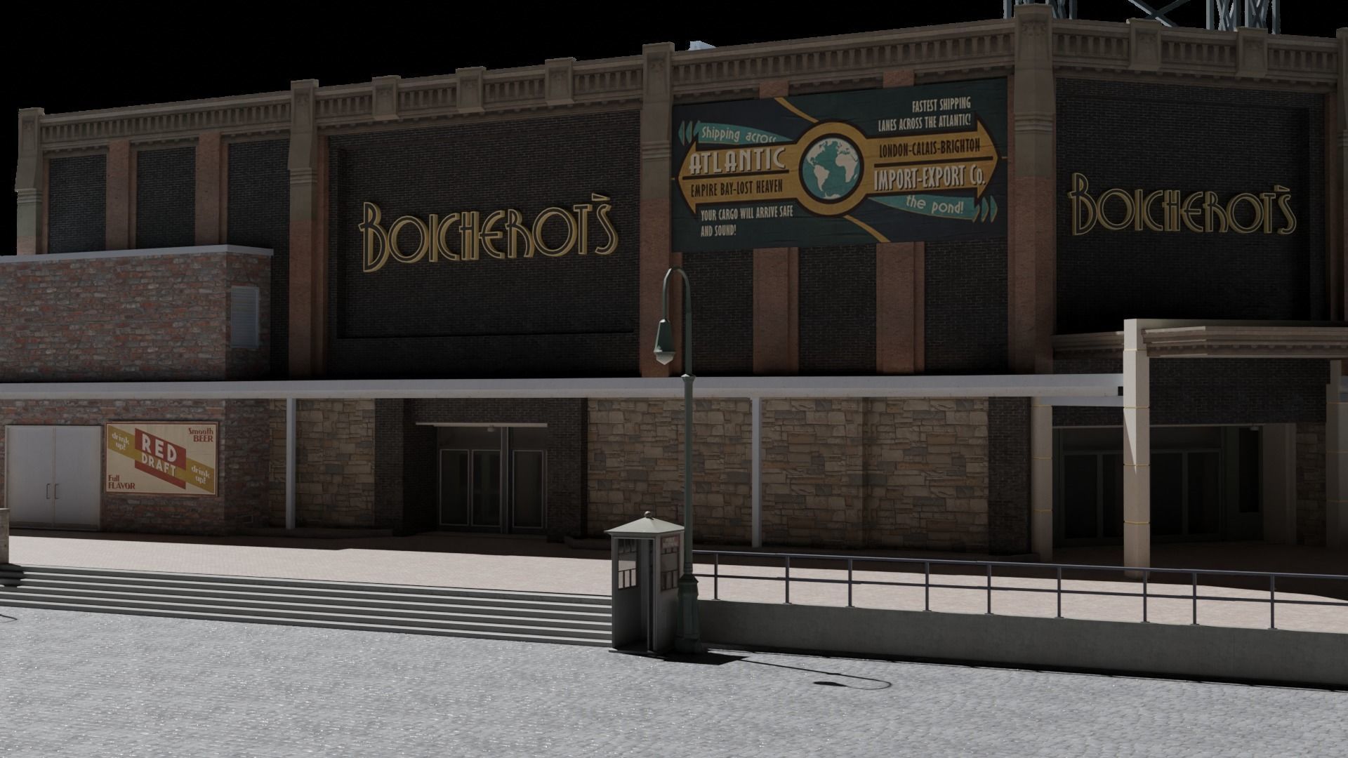 Large building Free low-poly 3D model_4