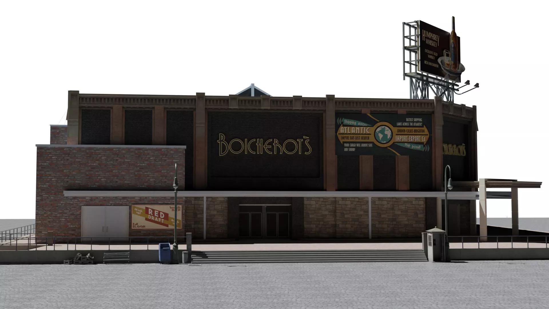 Large building Free low-poly 3D model_0