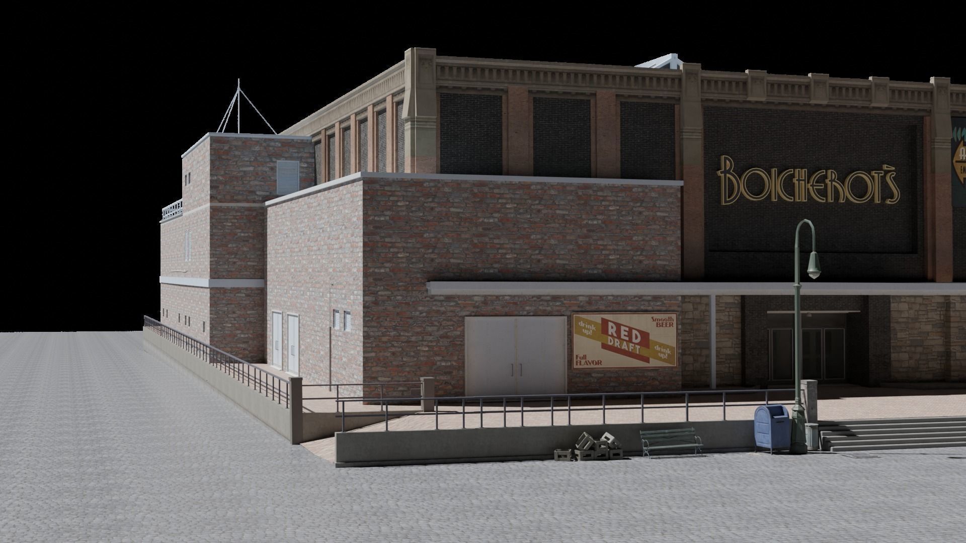 Large building Free low-poly 3D model_8