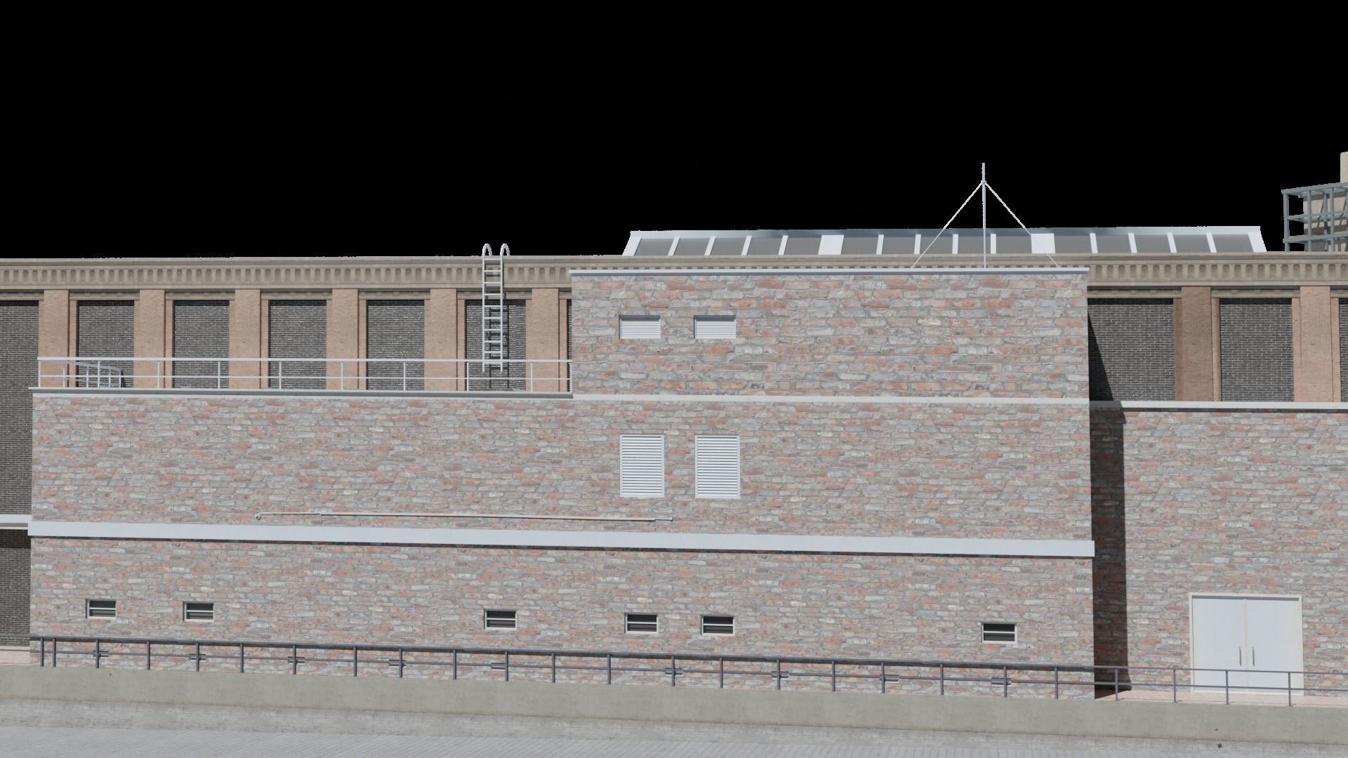 Large building Free low-poly 3D model_13