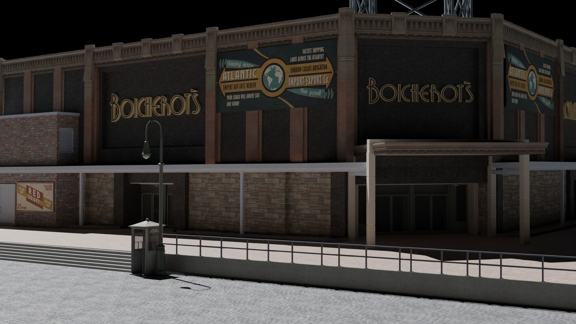 Large building Free low-poly 3D model_3