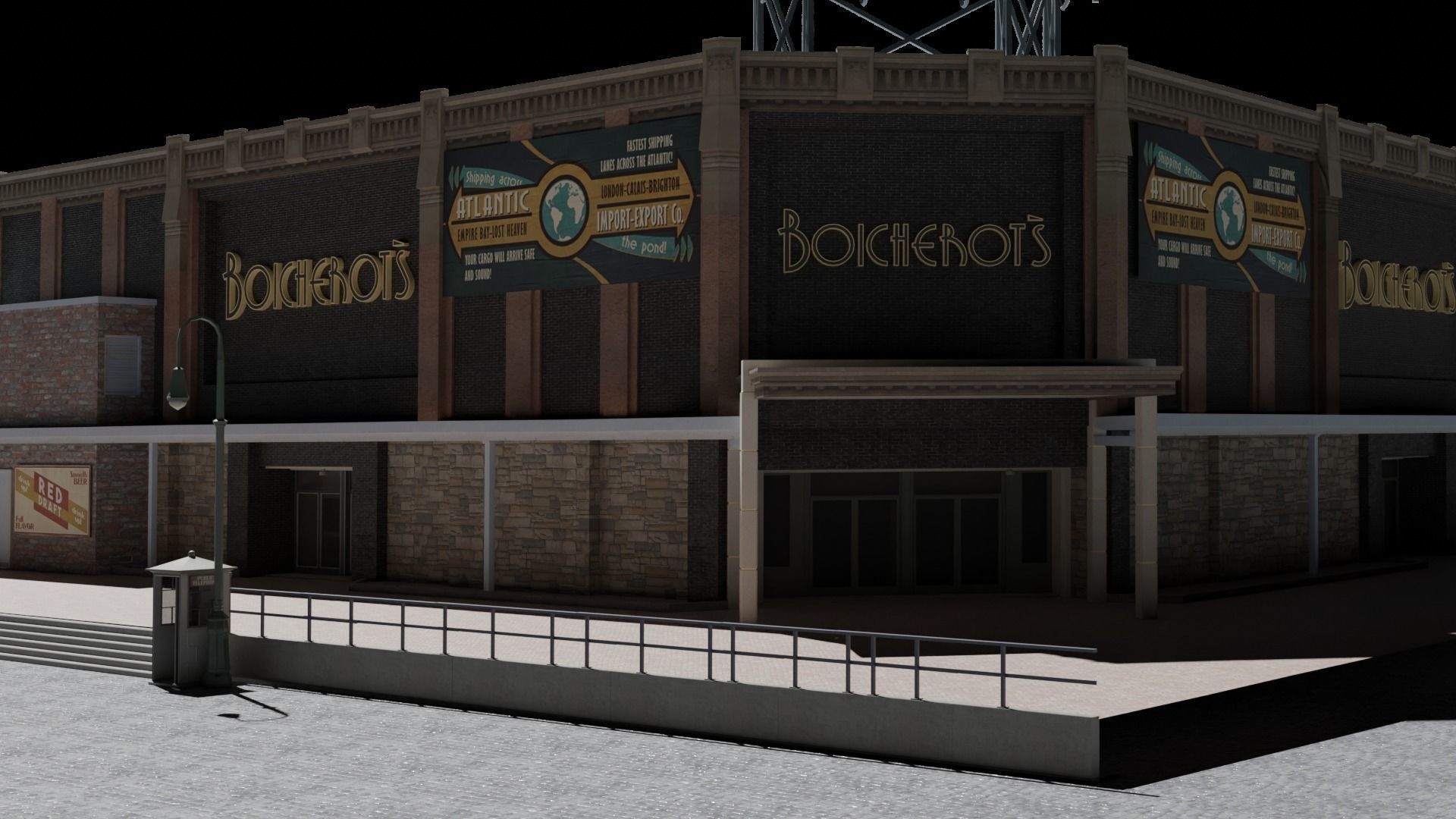 Large building Free low-poly 3D model_2