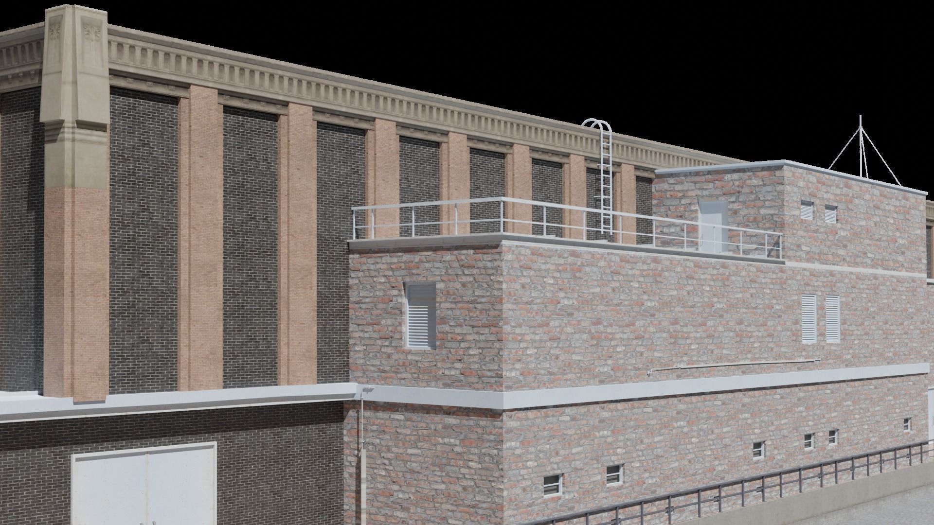 Large building Free low-poly 3D model_18