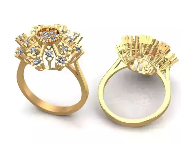 Unique Gold Diamonds Ring 