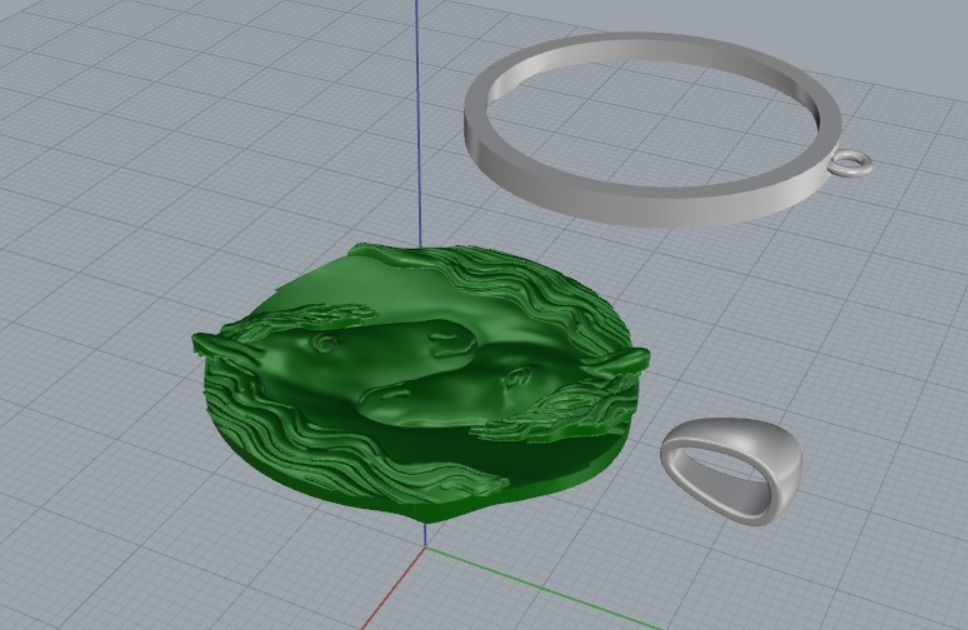 pendant horse head 3D print model_10