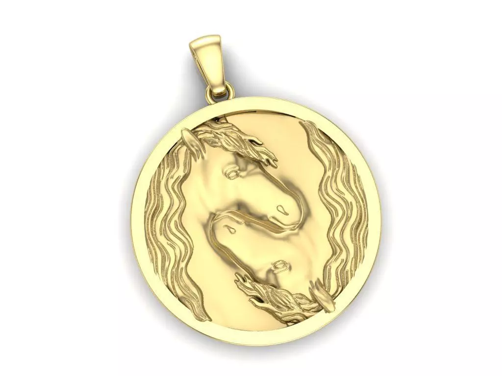 pendant horse head 3D print model_0