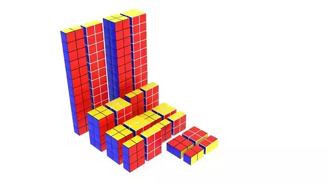 Tower Cubes Set 3D model