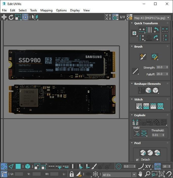 SSD M2 Hard Drive Samsung 980 3D model_32