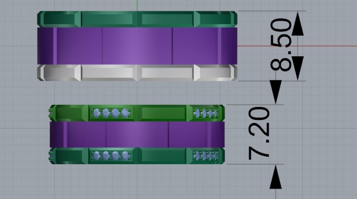 wedding ring 3D print model_7