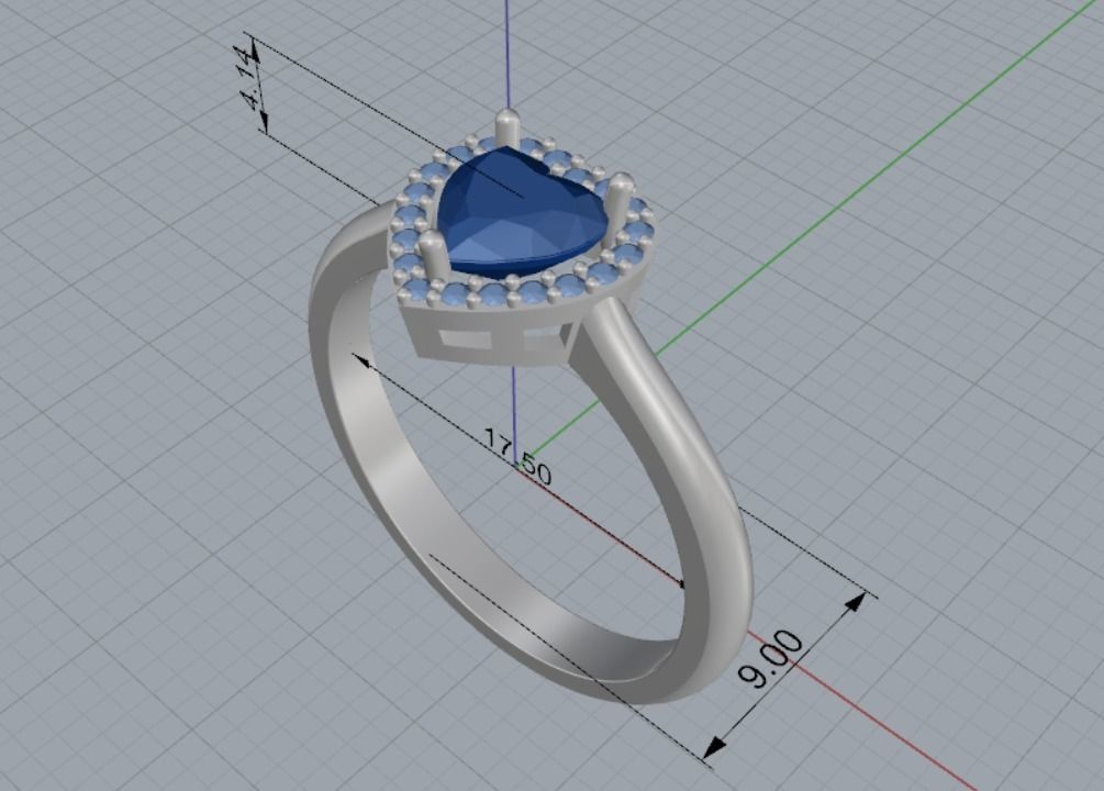 ring heart 3D print model_5